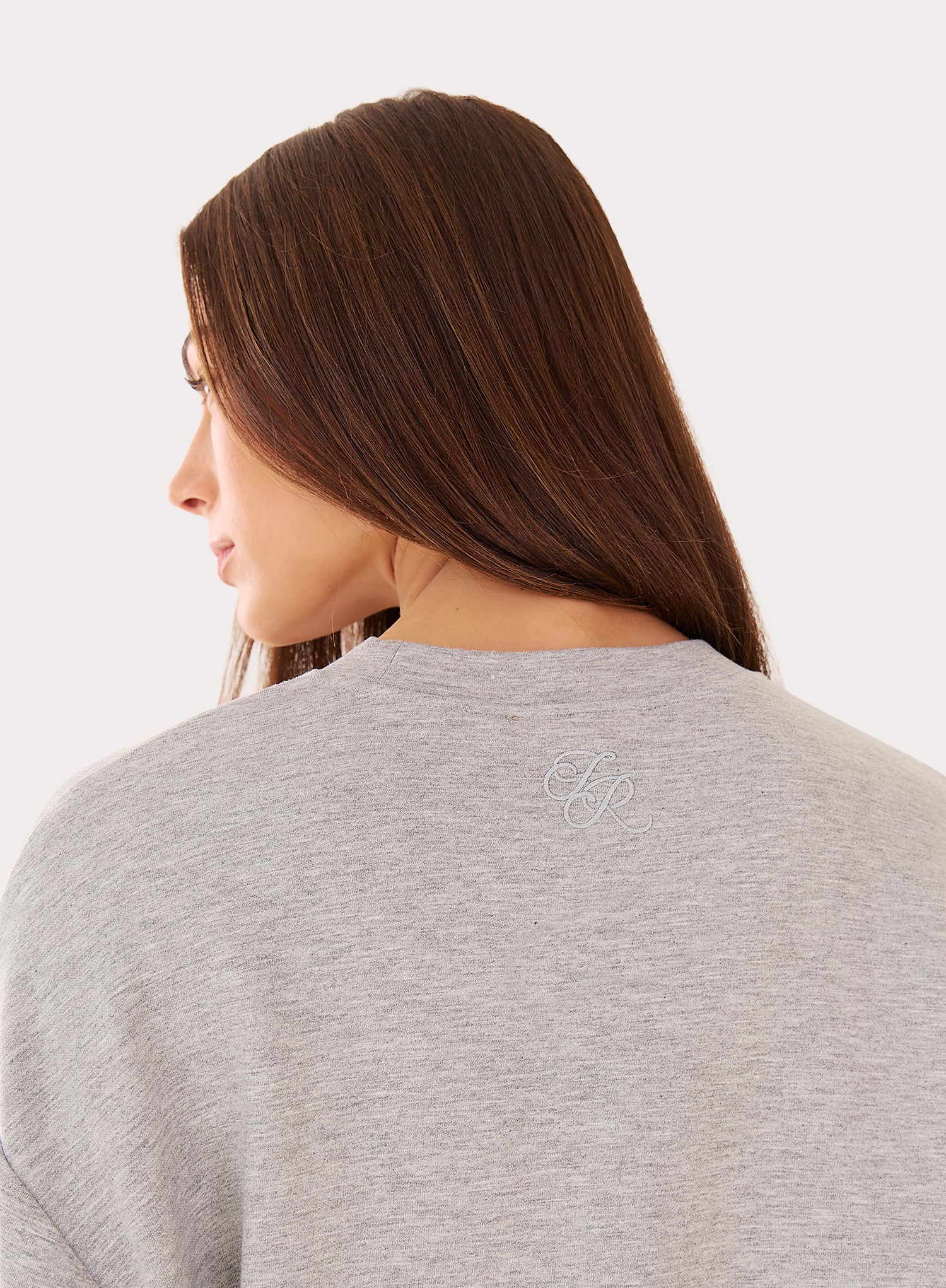 Grey Balloon Sleeve Bubble Hem Sweatshirt